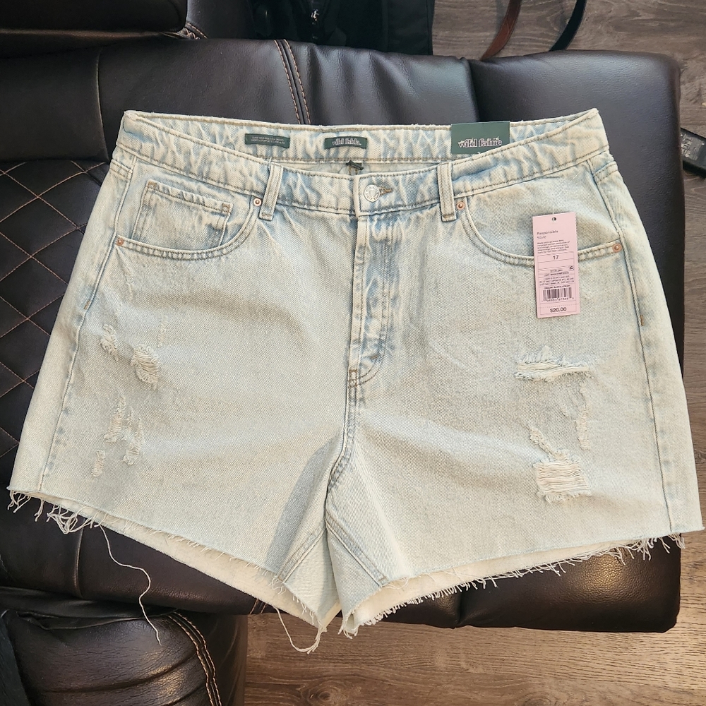 Women's Super-High Rise Cut Off Jean Shorts Wild Fable Light Wash